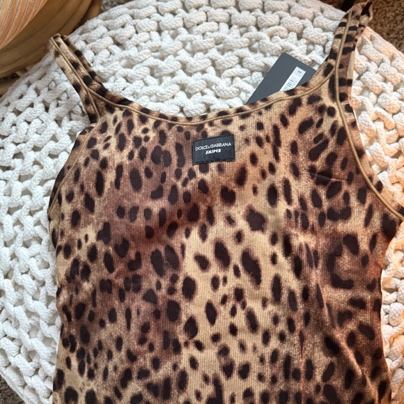 Dolce&Gabanna x SKIMS leopard cotton rib tank NWT - Picture 5 of 6
